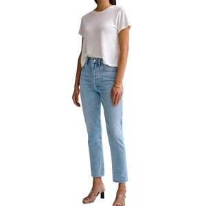AGOLDE Riley High Rise Straight Leg Crop Jeans Womens Size 29 Renewal Wash Blue